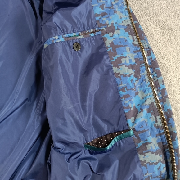 Paul Smith Bomber Jacket Blue Camo Mens Large - Picture 6 of 13